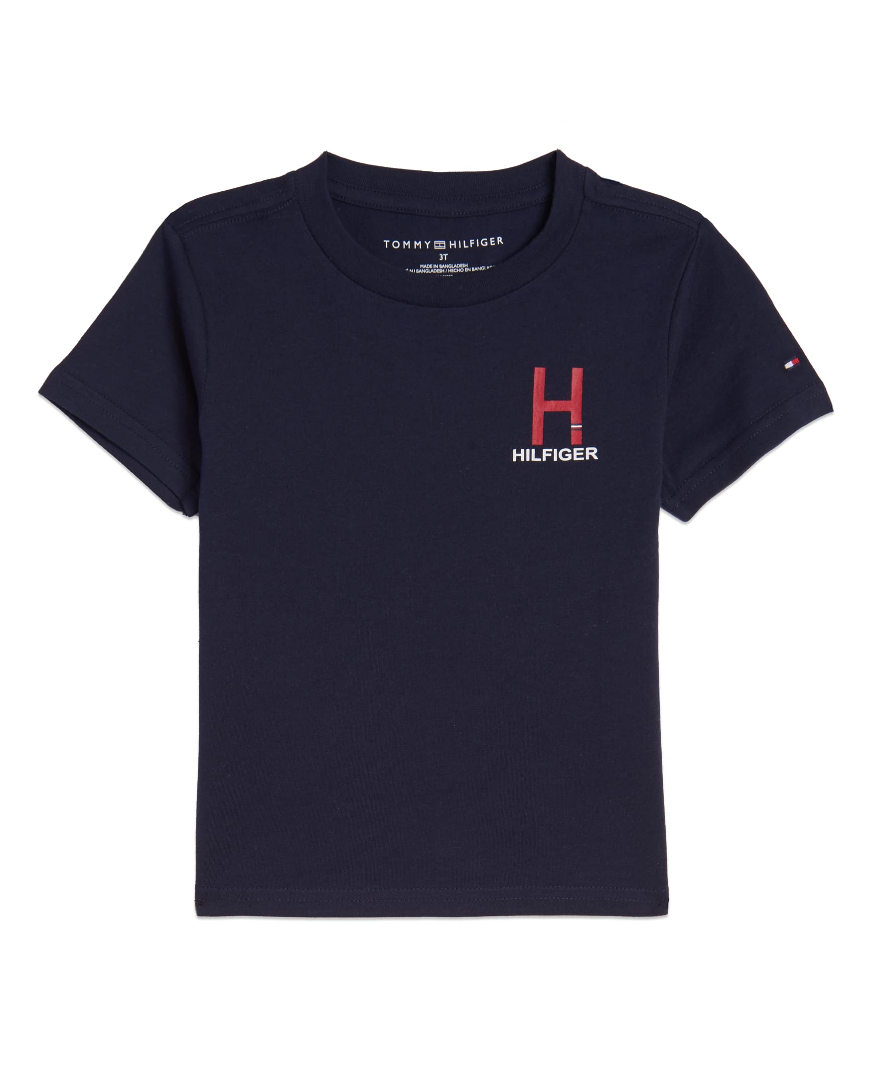 Tommy Hilfiger Boys' Short Sleeve Solid V-Neck T-Shirt, Soft, Comfortable, Relaxed Fit